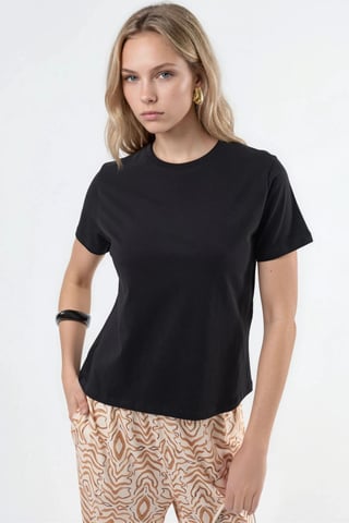 Plain Crew Neck Cotton T-Shirt