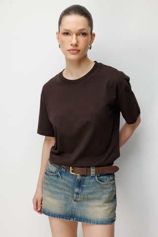 Oversized Ribbad Crew Neck T-shirt