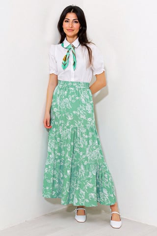 Maxi Patterned Relaxed Fit Skirt