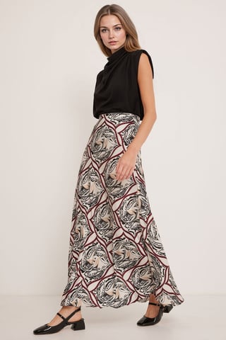 Maxi Satin Kjol med Foder