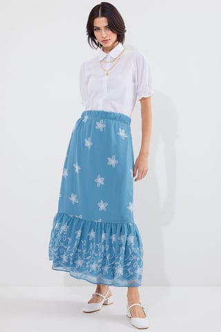 Floral Print Maxi Skirt