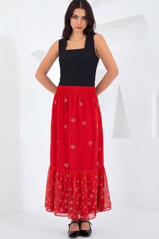 Floral Print Maxi Skirt