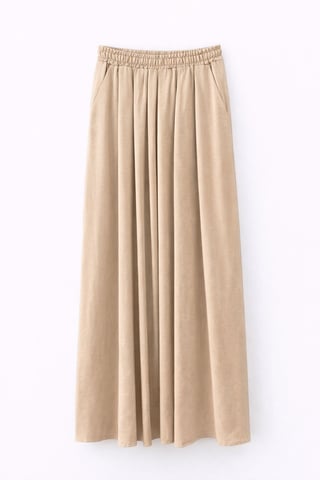 High Waist Maxi Skirt with Drawstring Waist