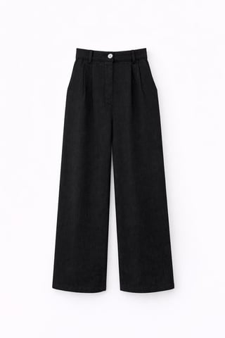 Högmidjade velour raka byxor