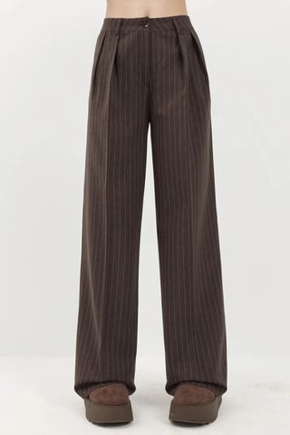 Striped Wide Leg Pleated Palazzo Pants