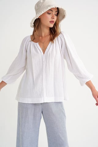 Buttoned Muslin Blouse