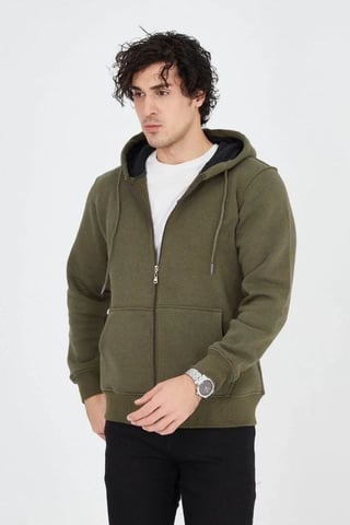 Hooded Zipper Cardigan with Pocket