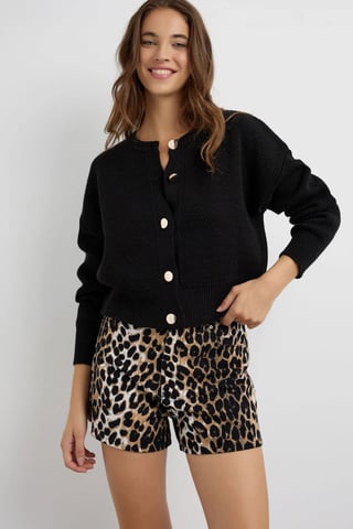 Texturerad knappad cardigan
