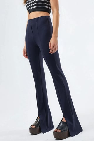 High Waist Flare Leggings wtih Slit