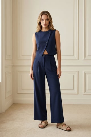 High Waist Wide Leg Two-Piece Co-ord Set