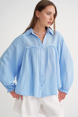 Textured Cotton Button-Up Shirt