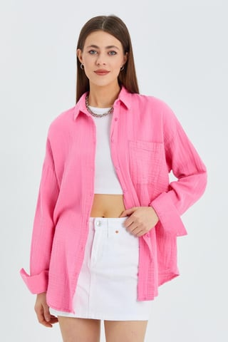 Oversize Shirt with Pocket Detail