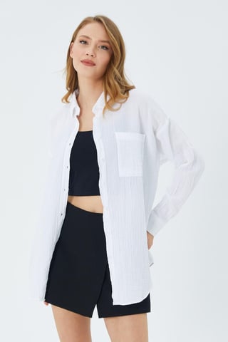 Oversize Shirt with Pocket Detail