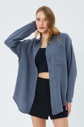 Oversize Shirt with Pocket Detail