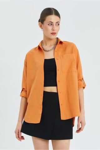 Long Sleeve Button-Up Shirt with Pocket