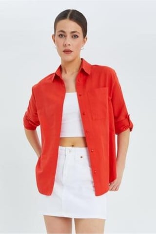 Long Sleeve Button-Up Shirt with Pocket