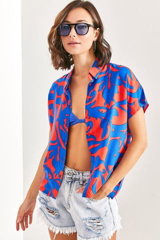 Floral Patterned Button-Up Shirt