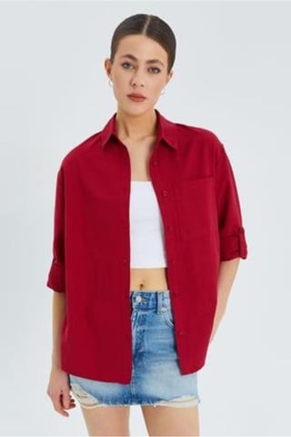 Long Sleeve Button-Up Shirt with Pocket