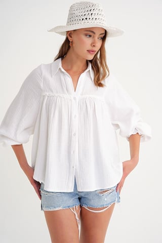 Textured Cotton Button-Up Shirt