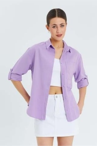 Long Sleeve Button-Up Shirt with Pocket