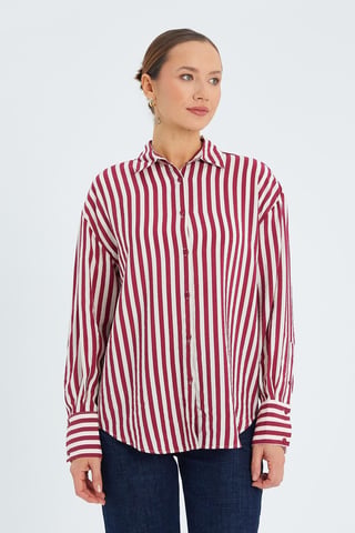 Striped Long Sleeve Button-Up Shirt