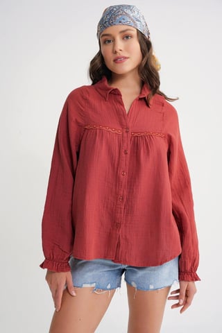 Textured Cotton Button-Up Shirt