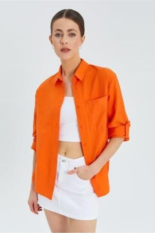 Long Sleeve Button-Up Shirt with Pocket