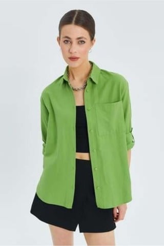 Long Sleeve Button-Up Shirt with Pocket