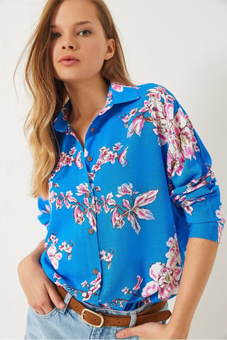 Overmaatse Poplin Shirt met Knopsluiting