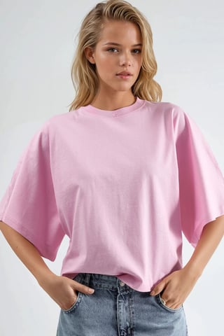 Oversized Ribbed Crew Neck T-Shirt
