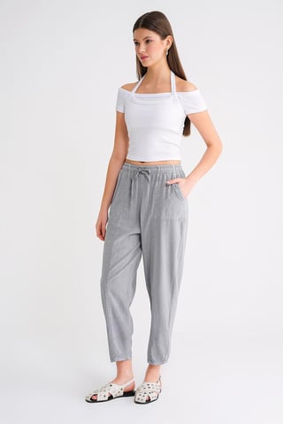 Cotton Jogger Pants with Drawstring Waist