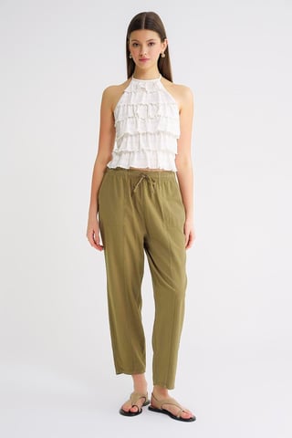 Cotton Jogger Pants with Drawstring Waist
