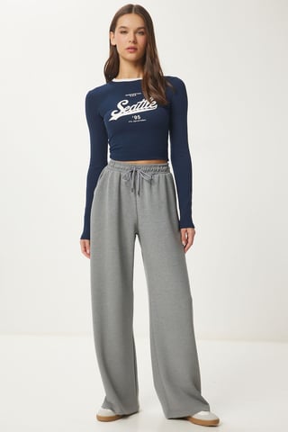Wide Leg Drawstring Waist Sweatpants