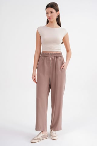 Drawstring Waist Cigarette Jogger Pants