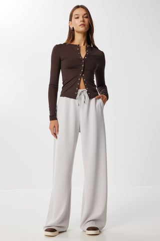 Wide Leg Drawstring Waist Sweatpants