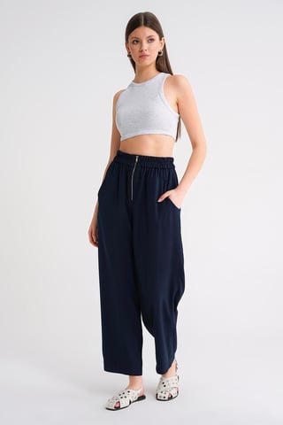 Drawstring Waist Cigarette Jogger Pants