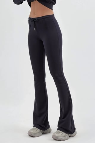 Mid Waist Flare Leg Sweatpants with Drawstring