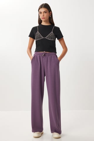 Wide Leg Drawstring Waist Sweatpants