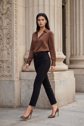 High Waist Skinny Leg Denim Pants