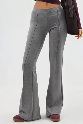 Ribbed Elastic Flare Pants