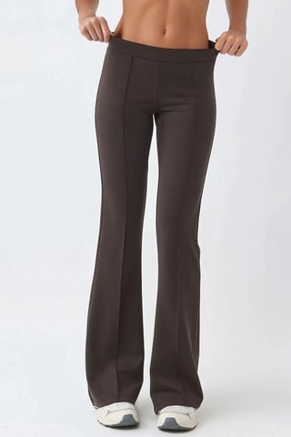 Ribbed Elastic Flare Pants