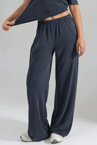 Elastic Waist Straight Leg Modal Pants
