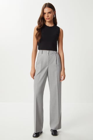 Pleated Straight Leg Pants