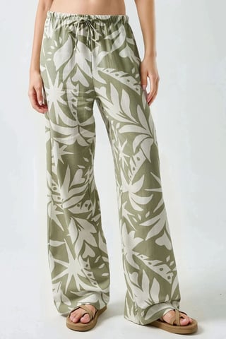 Floral Print Straight Leg Pants