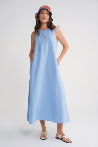 Relaxed Fit Maxi Dress with Pockets