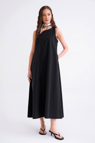 Relaxed Fit Maxi Dress with Pockets
