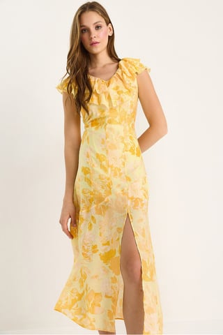 Midi Dress with Ruffle Detail