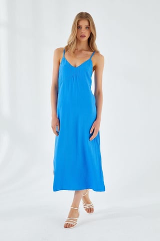 V-Neck Slit Midi Dress