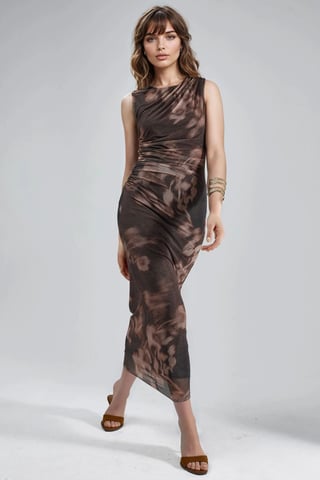 Patterned Midi Dress