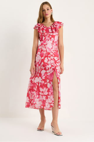 Midi Dress with Ruffle Detail